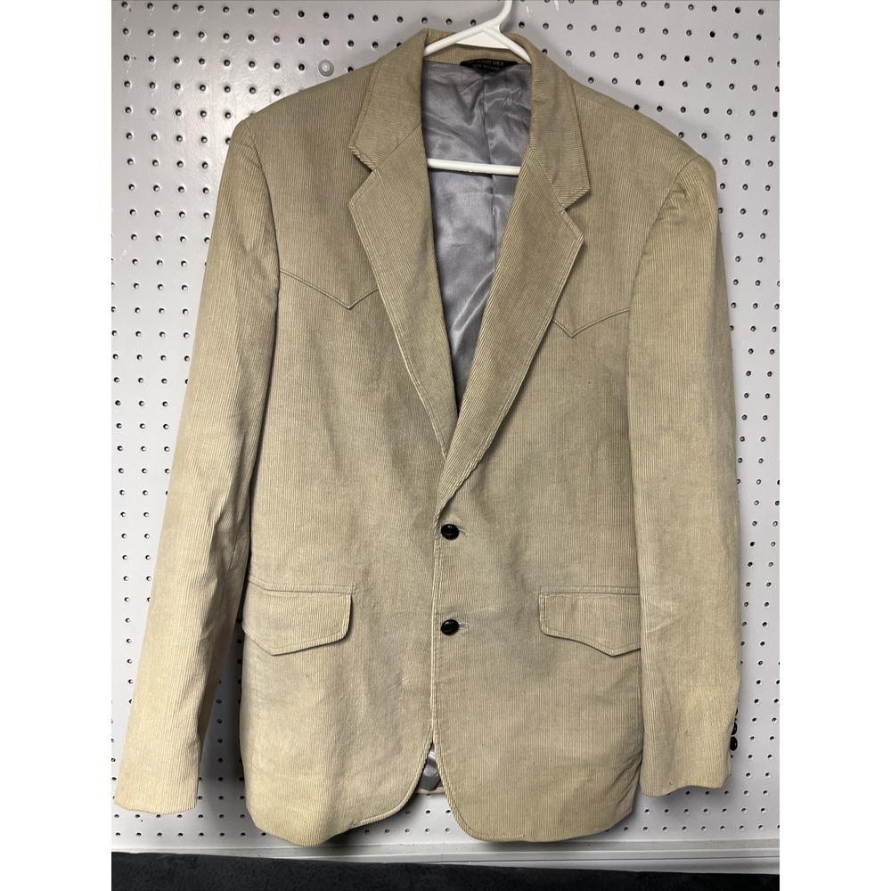 Brad Whitney Elbow Patch Blazer WESTERN CORDUROY Coat Jacket Tan  Vtg 70s